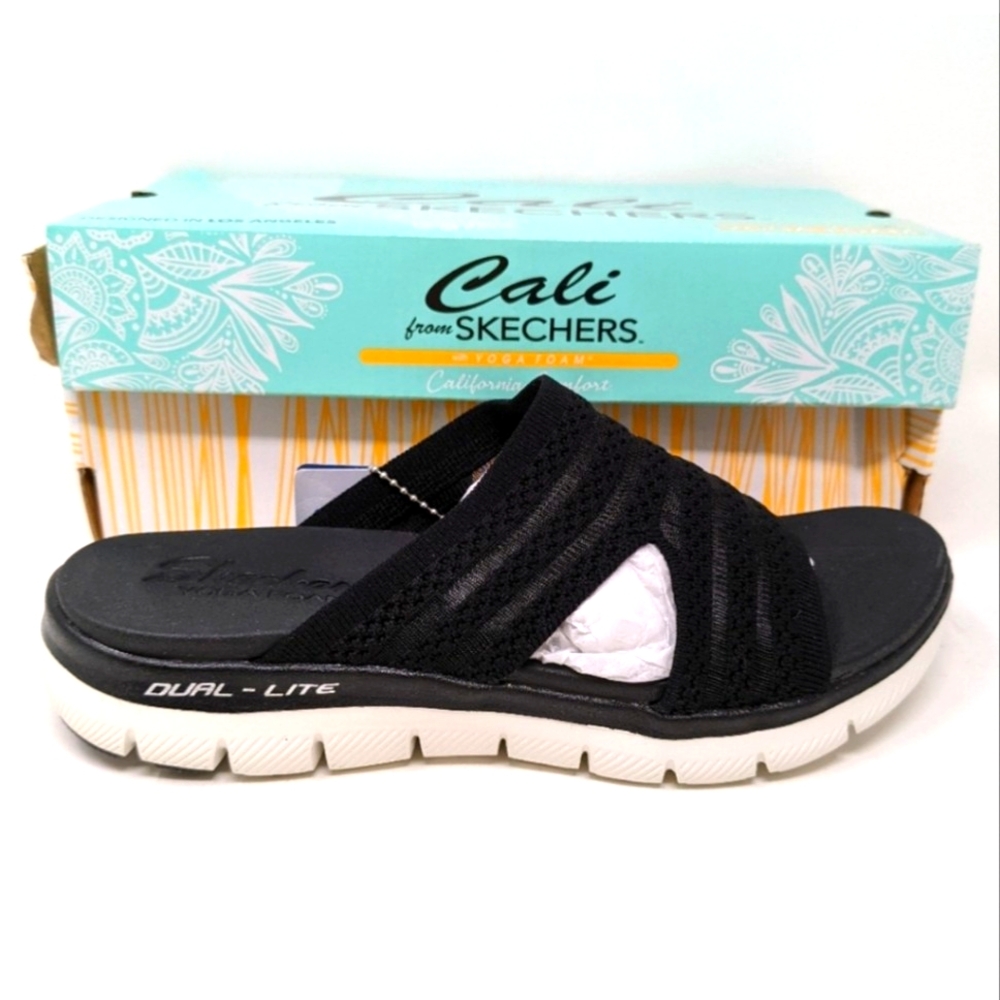 Skechers Vegan Flex Appeal 2.5 Right Sheer Black Slide 119270 Size 8 - Picture 1 of 6